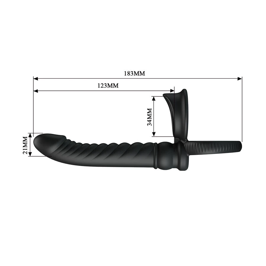 PRETTY LOVE - VIBRATORE ANALE MERRITT CON ANELLO E VIBRAZIONE NERO